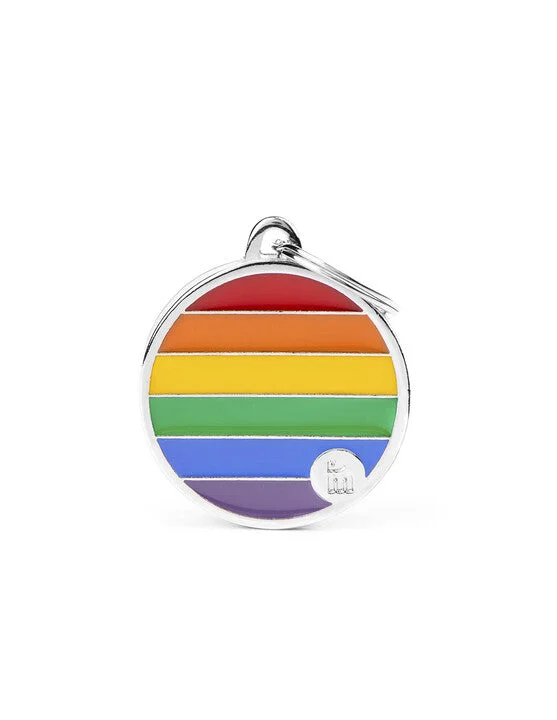 My Family USA Pet Tag - Rainbow Circle - Large