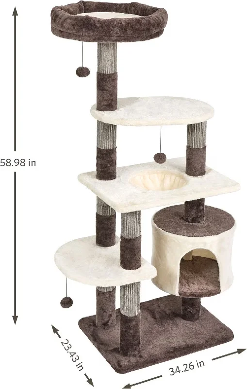 MidWest Beaumont Collapsible 59" Faux-Fur Cat Tree & Condo