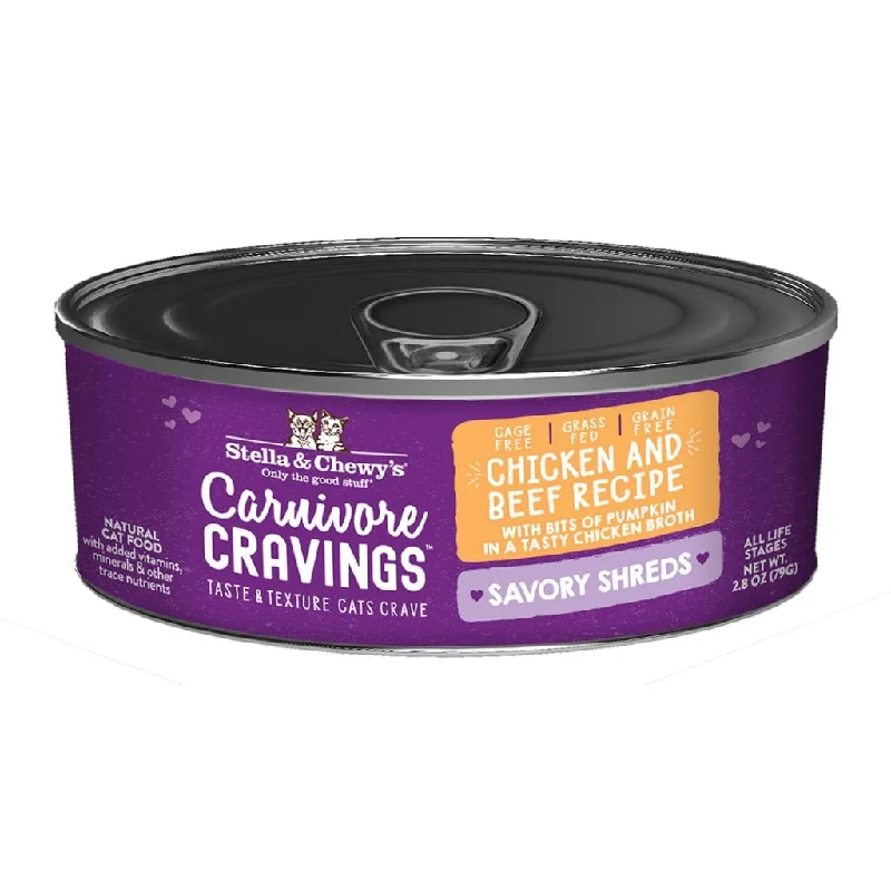 Stella & Chewy's Wet Cat Food Carnivore Cravings Savory Shreds Chicken & Beef Recipe