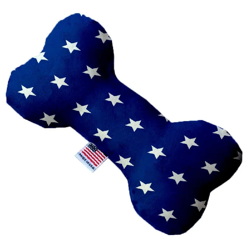 Plush Bone Dog Toy Blue Stars