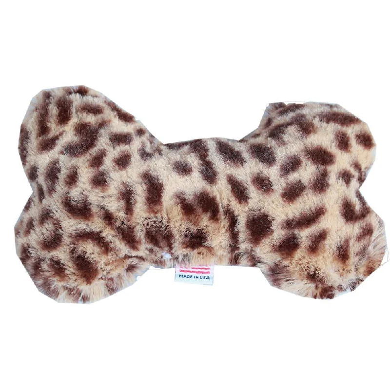 Plush Bone Dog Toy Cheetah