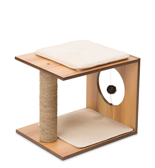 Premium Cat Furniture V-Stool - Walnut