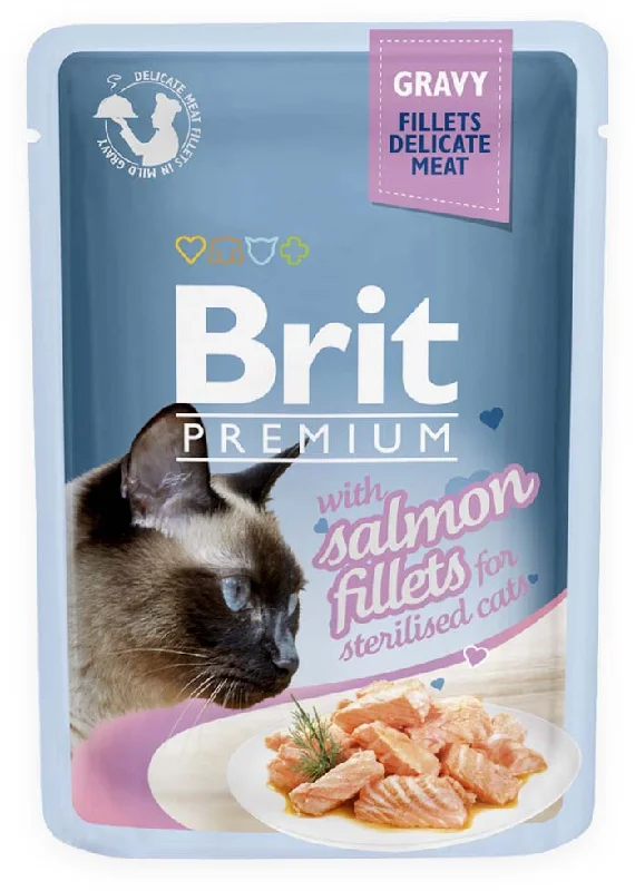 BRIT PREMIUM Fileti u umaku Sterilised, s lososom, 85 g