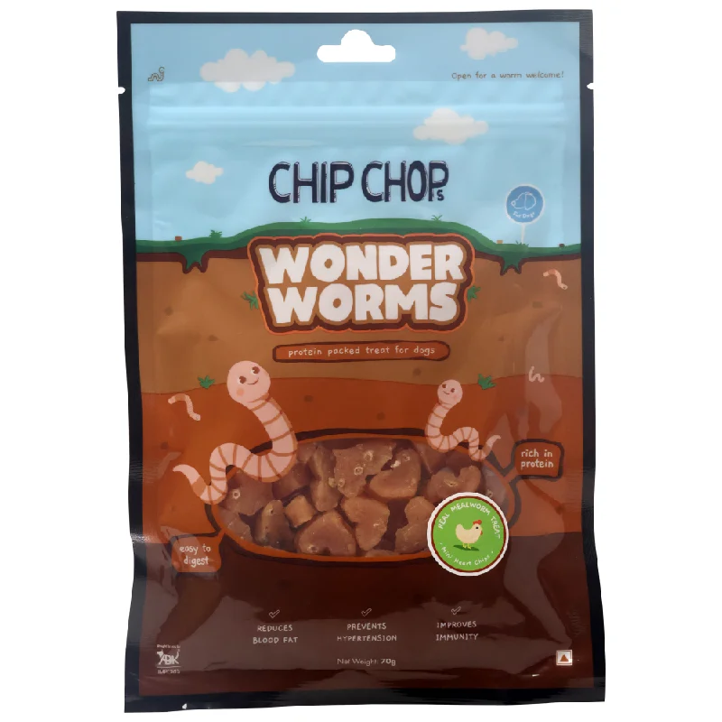 Chip Chops Wonder Worms Mini Chicken Hearts with Mealworms Dog Treats