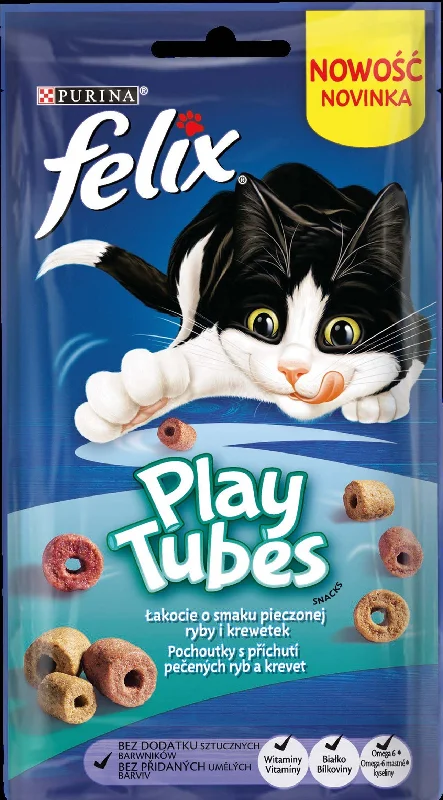 FELIX Play Tubes, poslastica s okusom pečene ribe i kozica, 50g