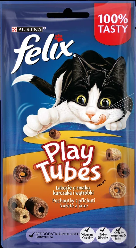 FELIX Play Tubes, poslastica s okusom piletine i jetrice, 50g