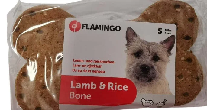 FLAMINGO Biscuits Bone S. poslastica za pse Lamb & Rice 3 kom,102g