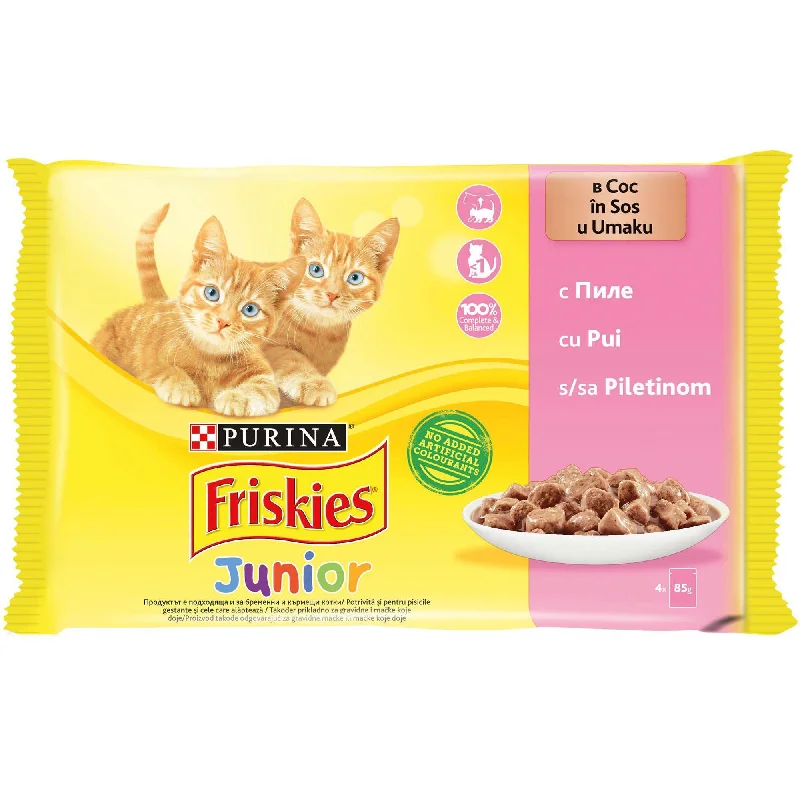 FRISKIES Cat Multipack JUNIOR Umak s piletinom, 4x85g