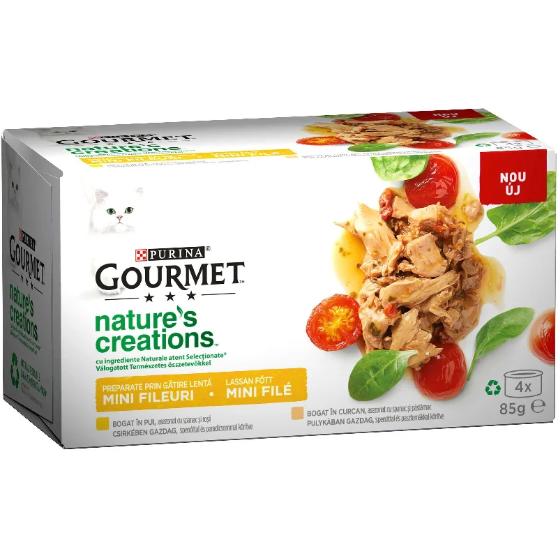 GOURMET Nature'a creation Multipack, mini fileti piletina i puretina 4x85