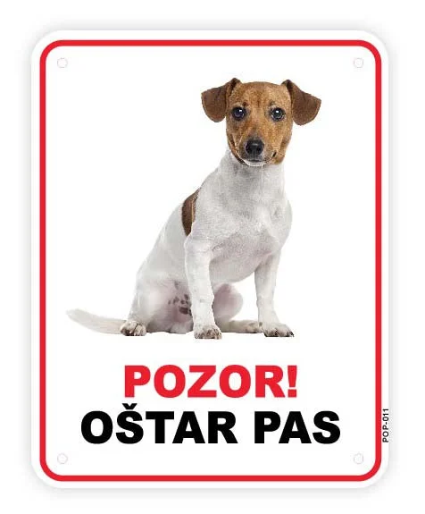 Pločica s natpisom, Jack Russel terijer, PVC, 115x147mm