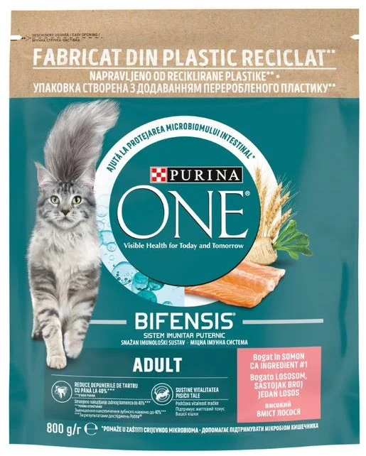 PURINA ONE Hrană uscată pentru pisici Adulte, cu Somon şi Cereale integrale