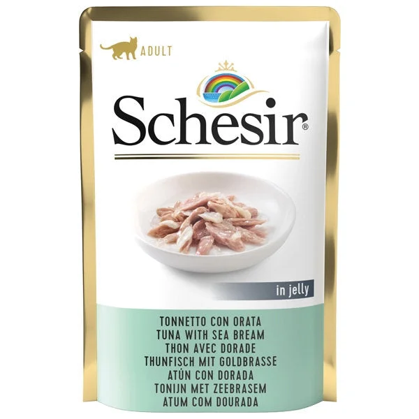 SCHESIR Vrećica za mačke, Tuna s oradom u želeu, 85g