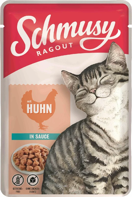 SCHMUSY Ragout Plic pentru pisici, Pui în sos 100g