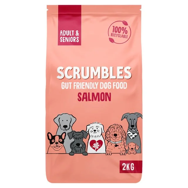 Scrumbles Grain Free Adult and Seniors Salmon Dry Dog Food   2kg