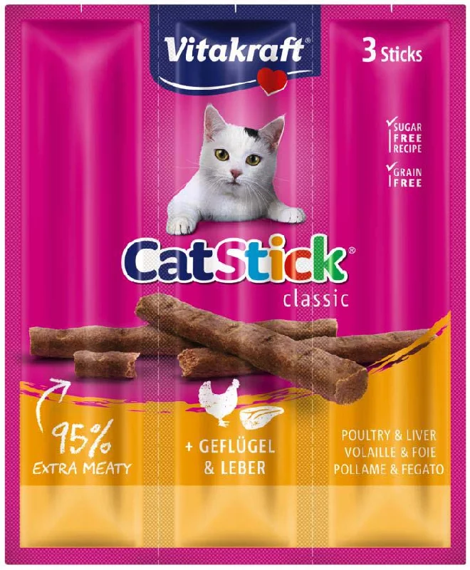 VITAKRAFT Cat Stick Classic, štapići s piletinom i jetrom, 3 kom/18 g