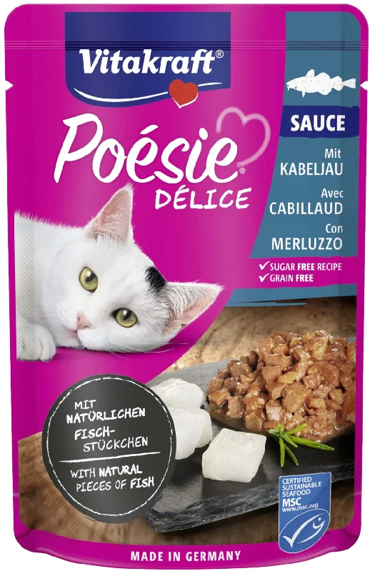 VITAKRAFT Poesie Delice Sauce Plic pentru pisici, cu Cod în Sos 85g