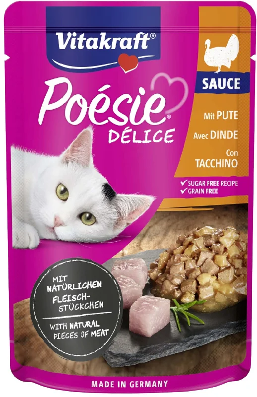 VITAKRAFT Poesie Delice Sauce Plic pentru pisici, cu Piept de Curcan în Sos 85g