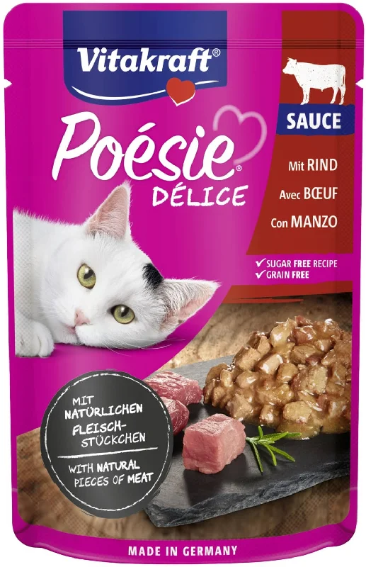 VITAKRAFT Poesie Delice Sauce Plic pentru pisici, cu Vită în Sos 85g