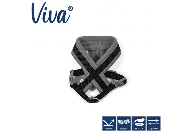 Ancol - Viva Nylon Padded Harness - Black - Medium (41-53cm)