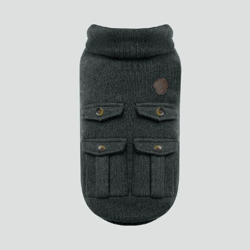 CANADA POOCH | Cargo Cardigan Sweater in Charcoal