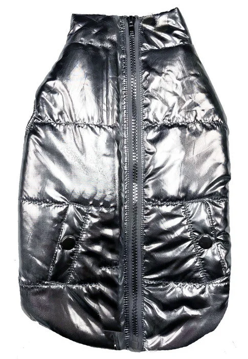 FAB DOG | Metallic Puffer Coat in Silver